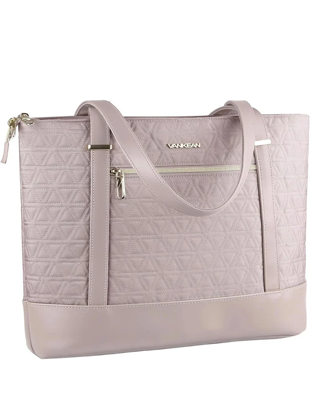 Lavendar Gray Quilted Laptop Tote